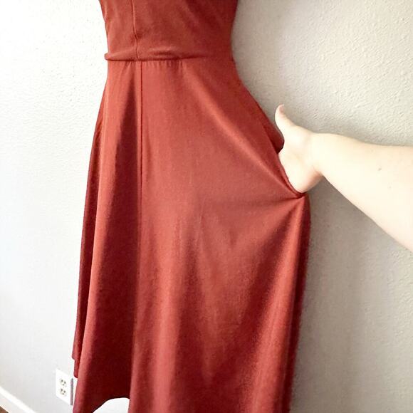 ATHLETA Winona Knit Midi Support Dress Sleeveless Russet Brown Women's Size XS - Picture 7 of 15